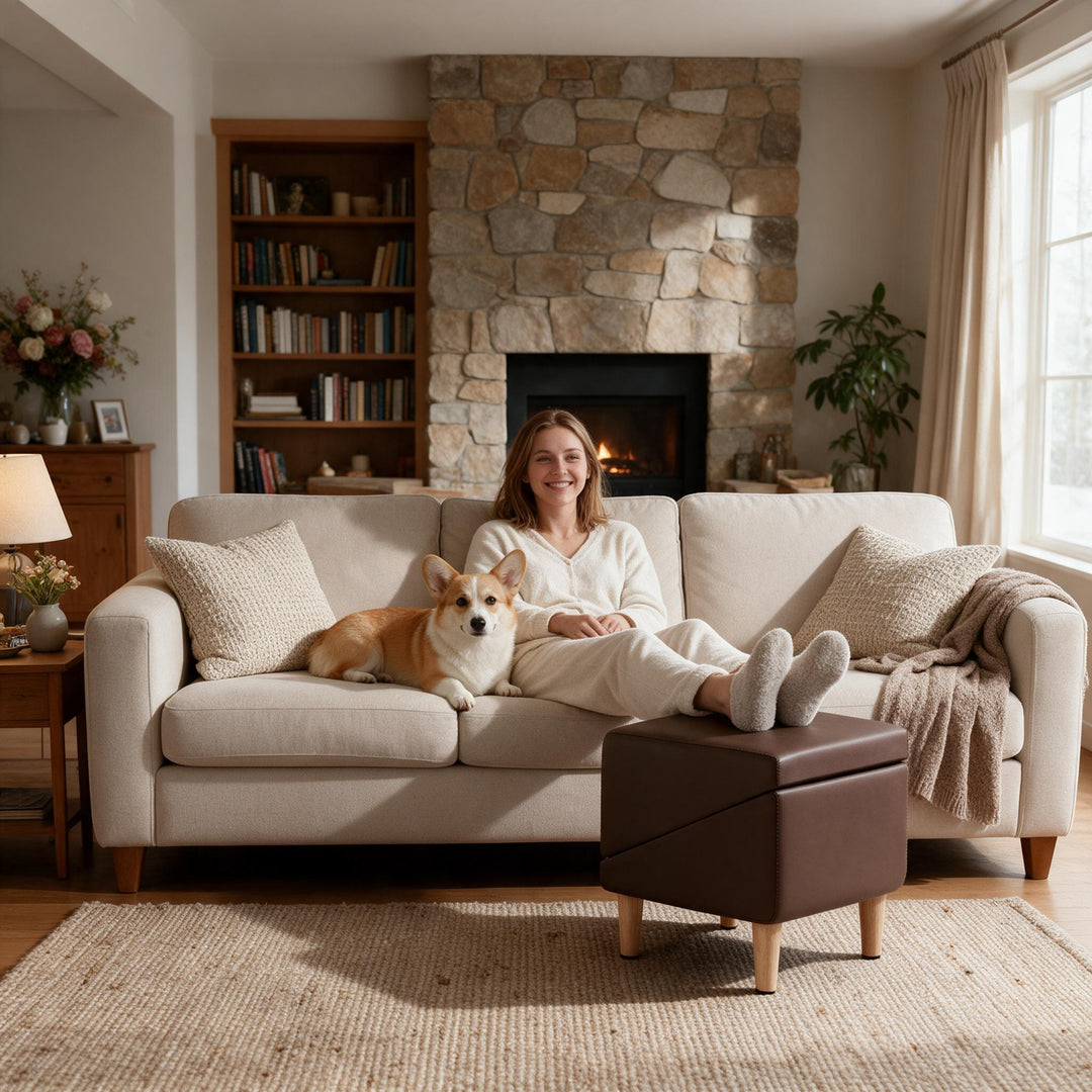 Foldable Slant Ramp Stool Ottoman