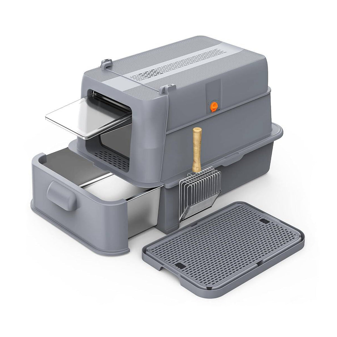 Stainless Steel Drawer Cat Litter Box Set