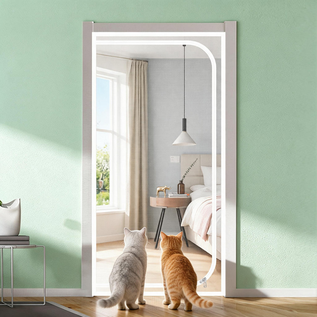 Zip-In Mesh Cat Door Curtain