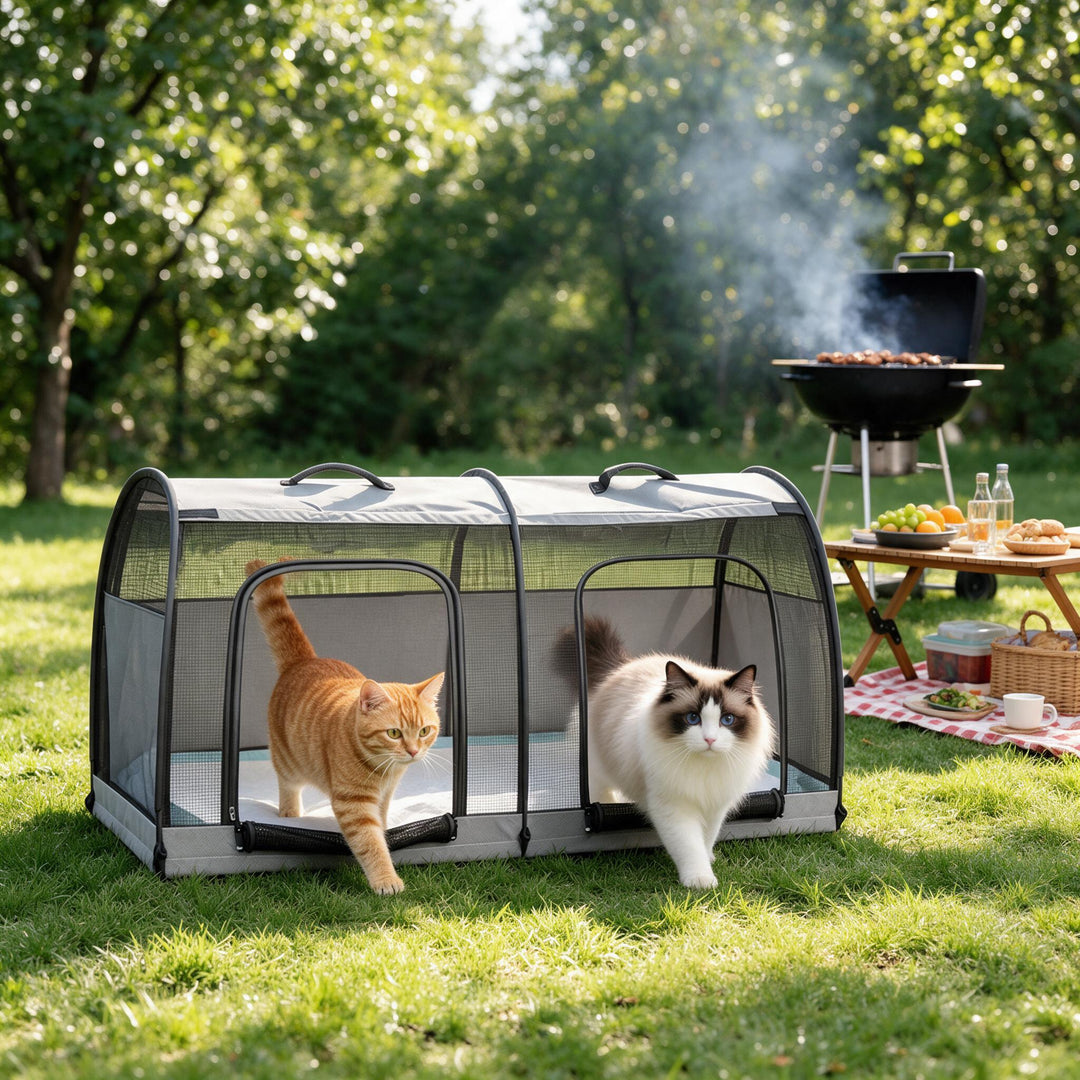 後部座席用 猫用トラベルキャリア（折りたたみトイレ付き）