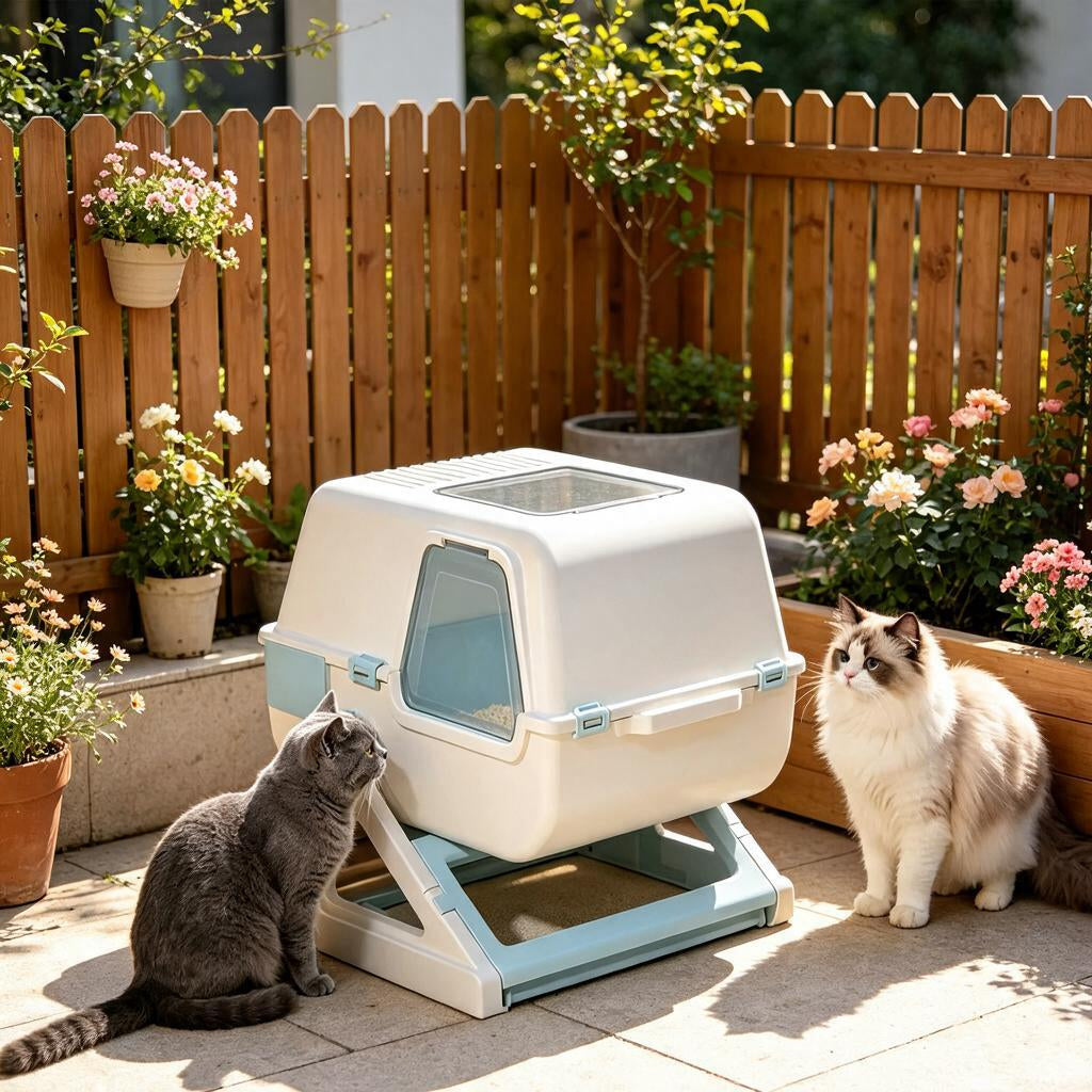 Semi-Auto Flip Cleaning Litter Box