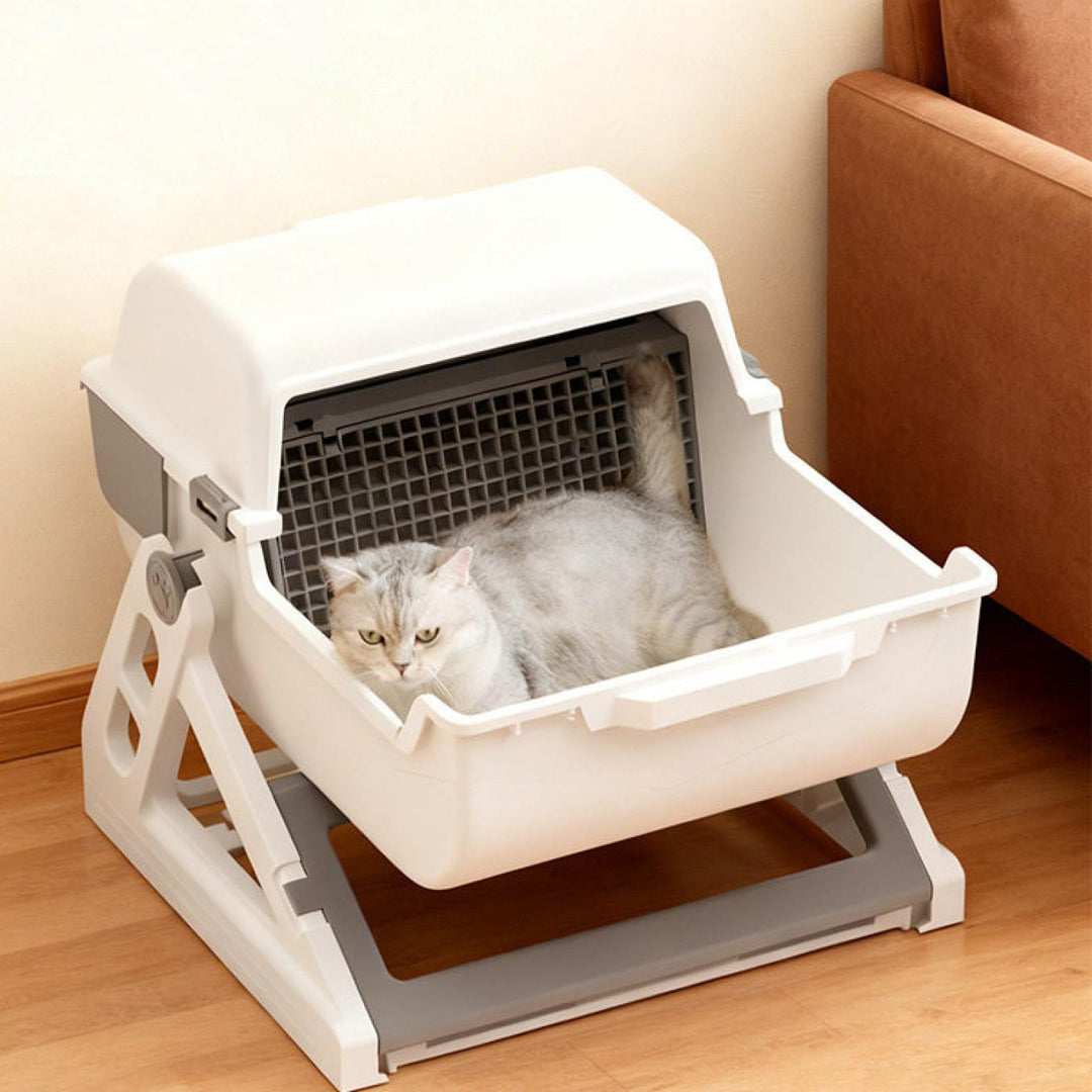 Semi-Auto Flip Cleaning Litter Box