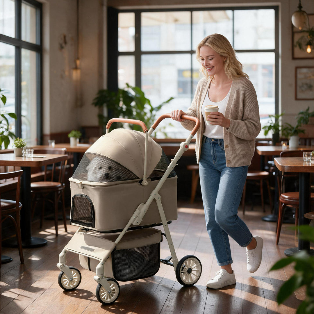2-in-1 Foldable Pet Travel Stroller