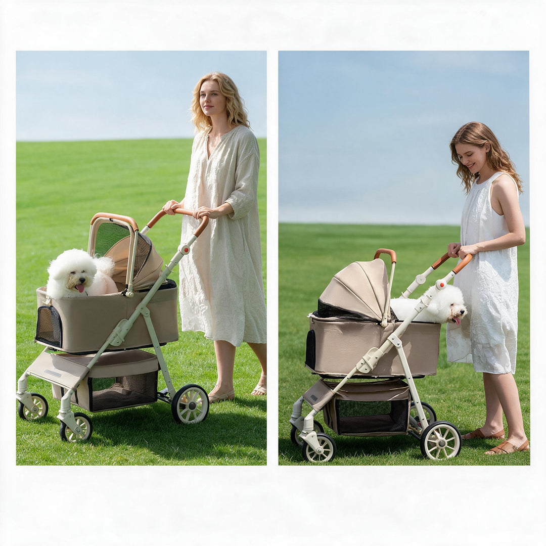 2-in-1 Foldable Pet Travel Stroller