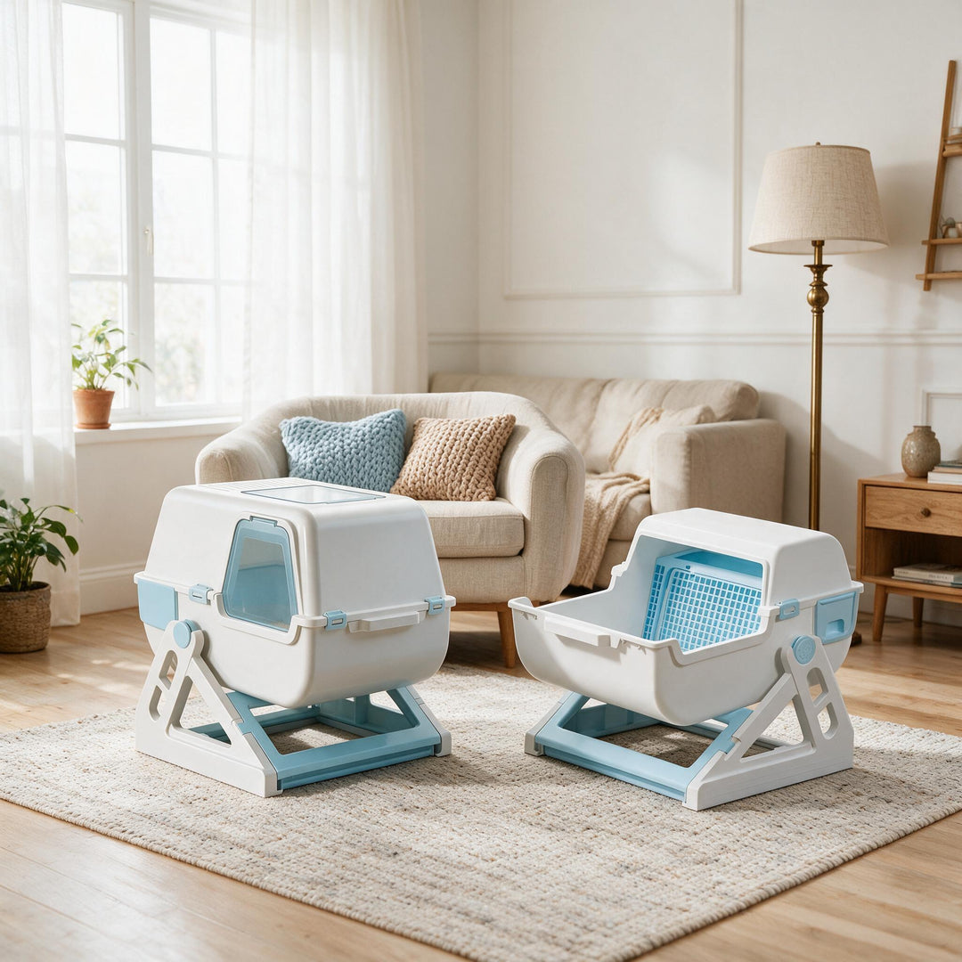 Semi-Auto Flip Cleaning Litter Box