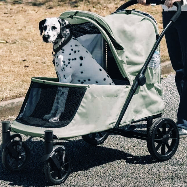 Large Foldable Pet Stroller with Ramp