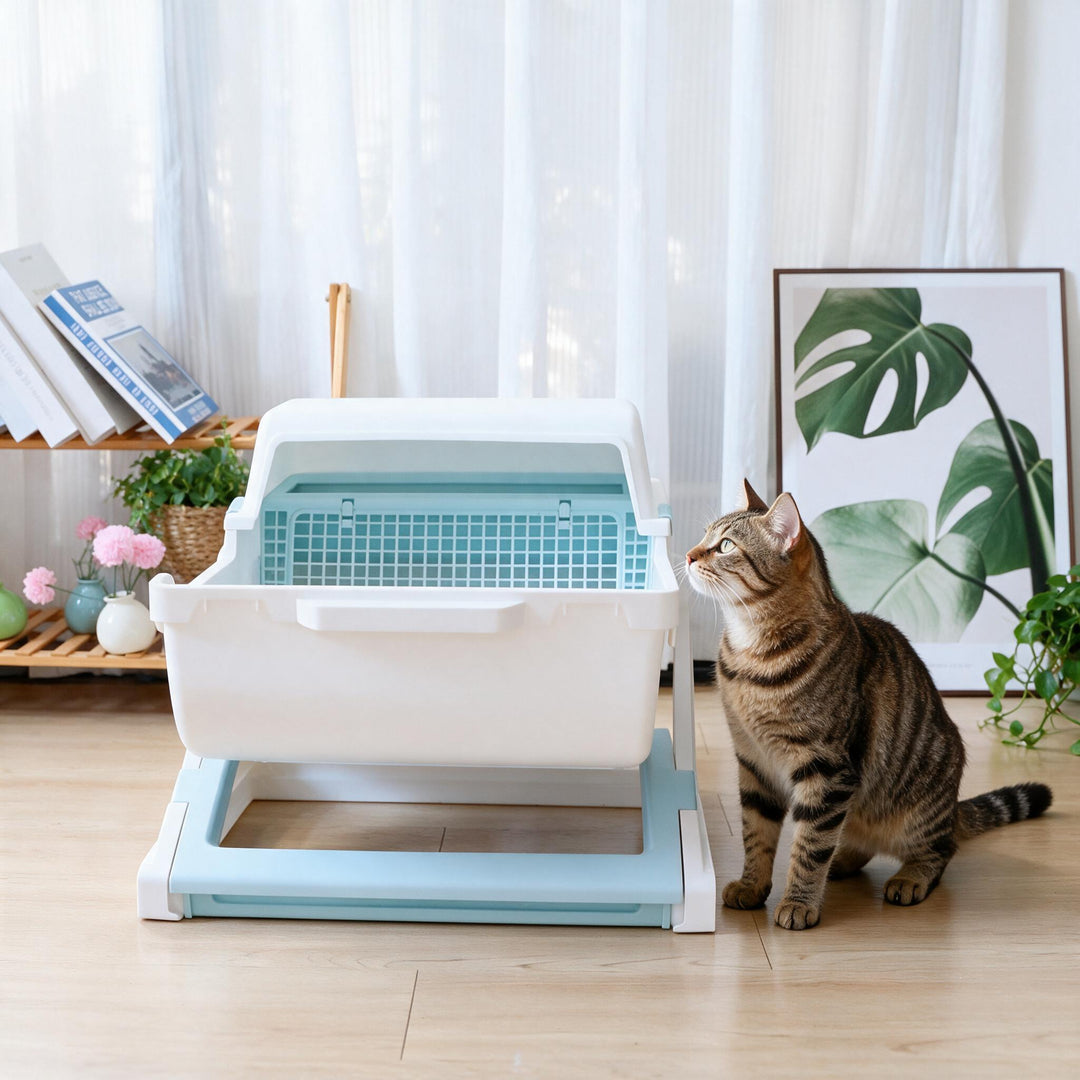 Semi-Auto Flip Cleaning Litter Box