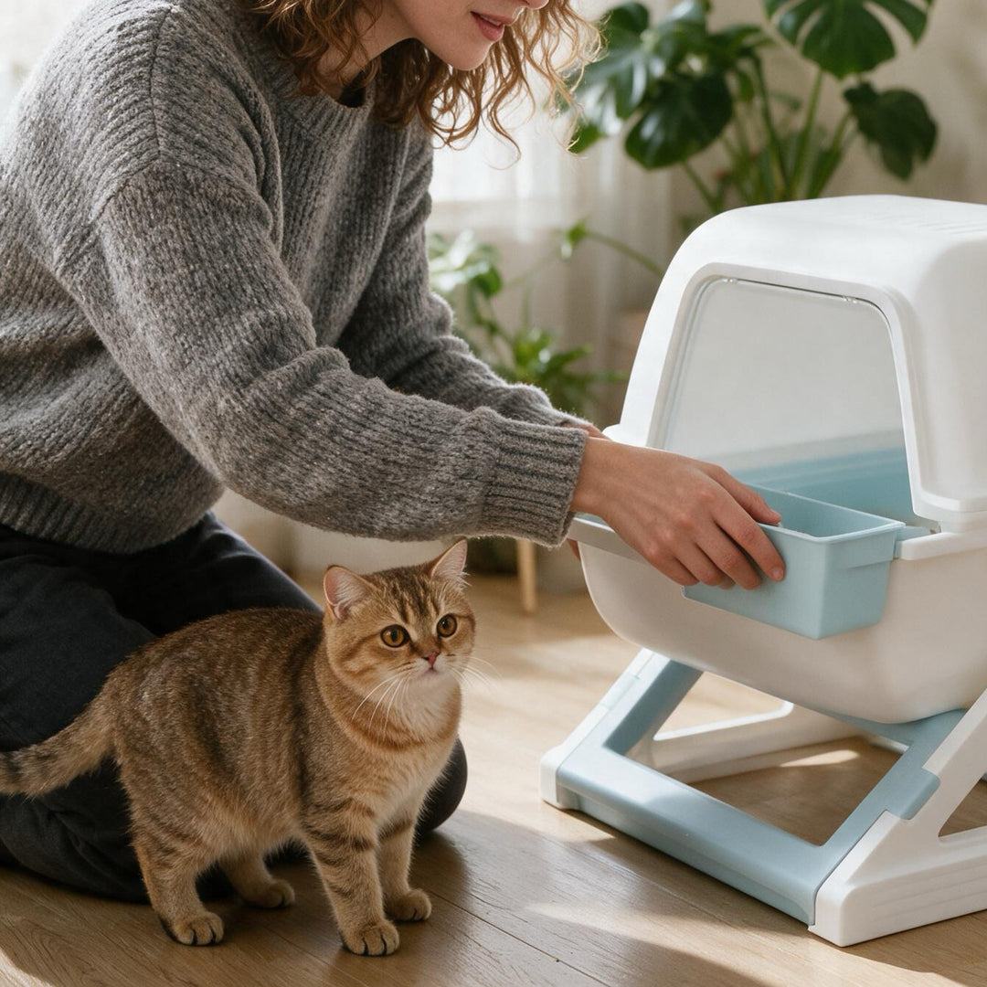 Semi-Auto Flip Cleaning Litter Box