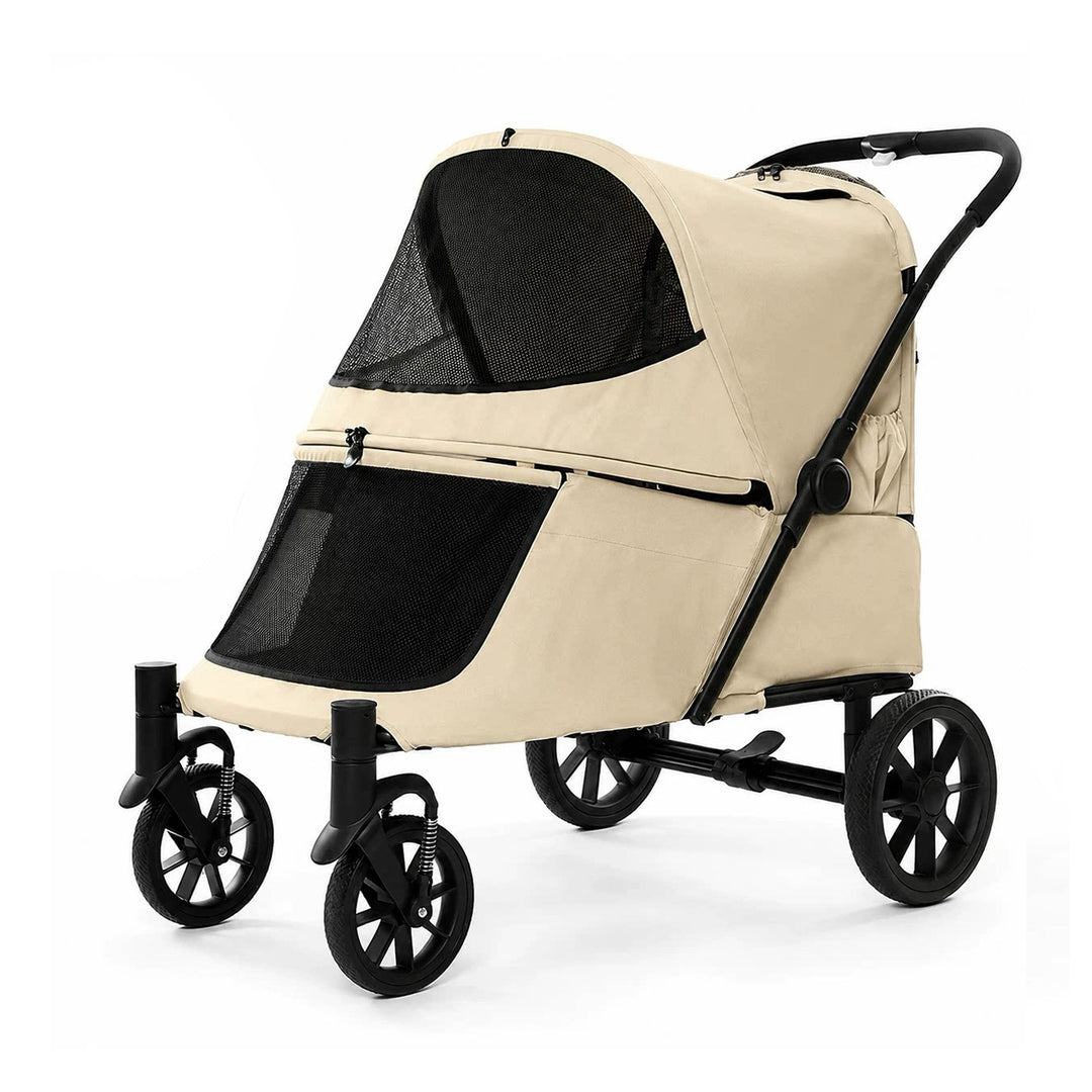 Large Foldable Pet Stroller with Ramp