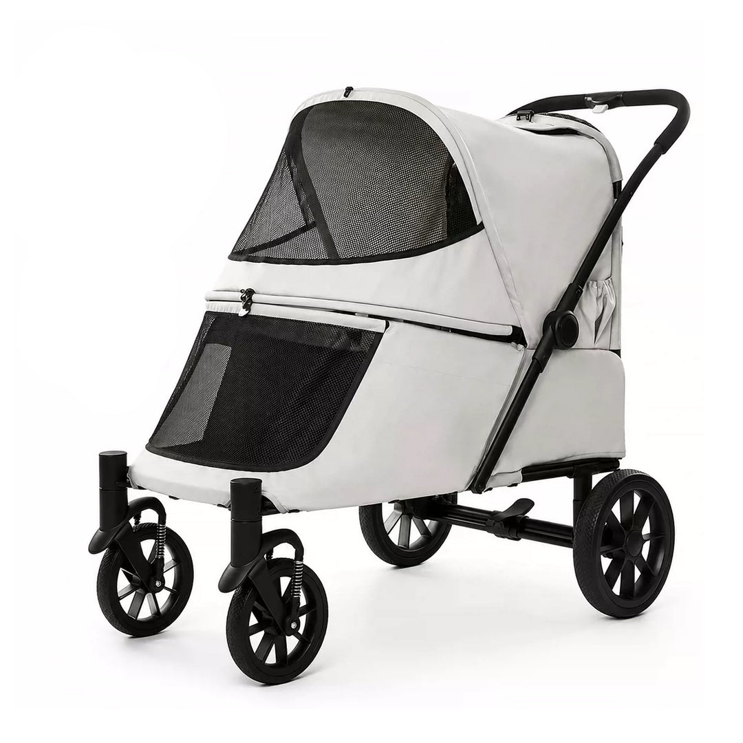 Large Foldable Pet Stroller with Ramp