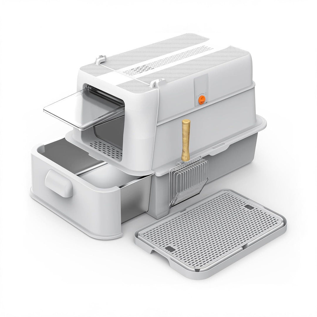 Stainless Steel Drawer Cat Litter Box Set