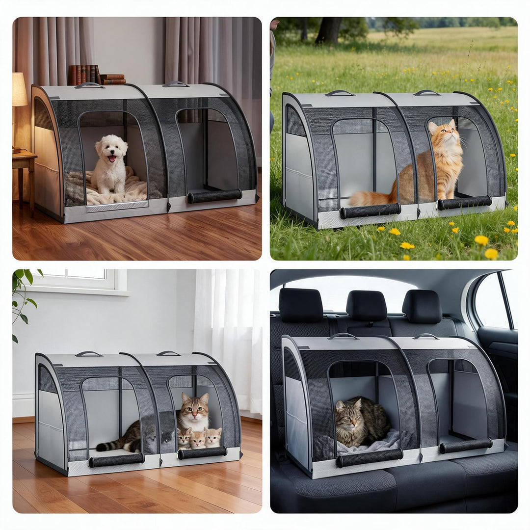 後部座席用 猫用トラベルキャリア（折りたたみトイレ付き）