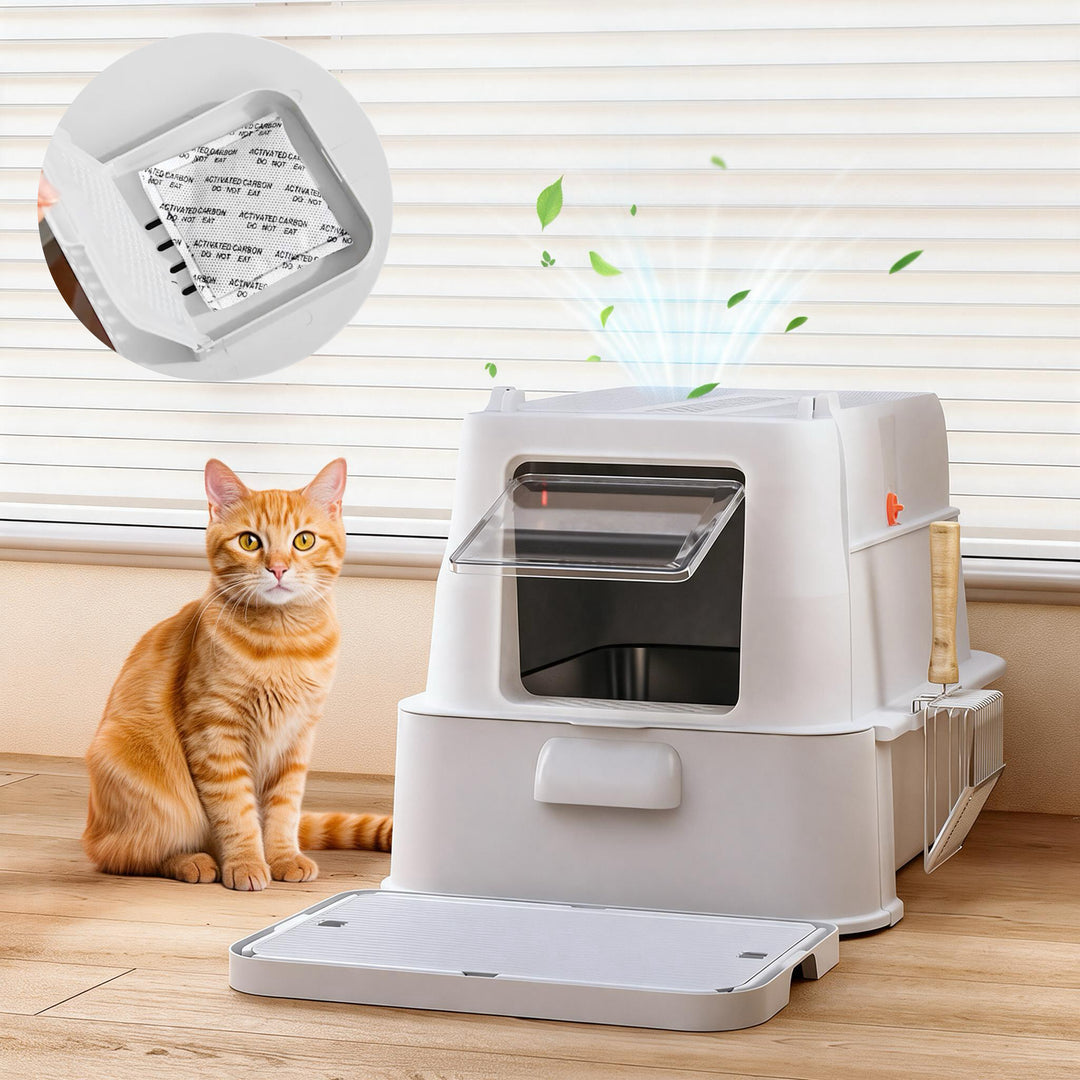 Stainless Steel Drawer Cat Litter Box Set