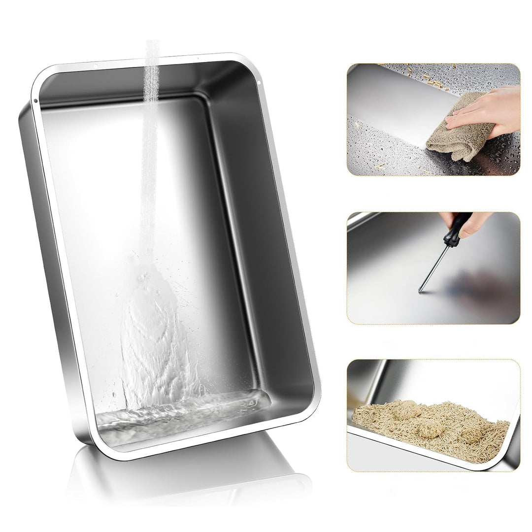 Stainless Steel Drawer Cat Litter Box Set