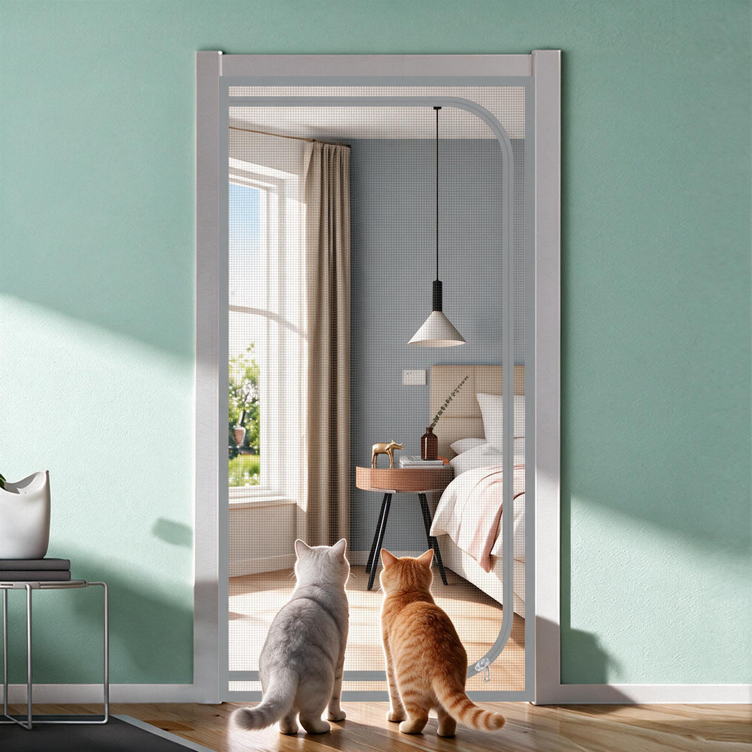 Zip-In Mesh Cat Door Curtain