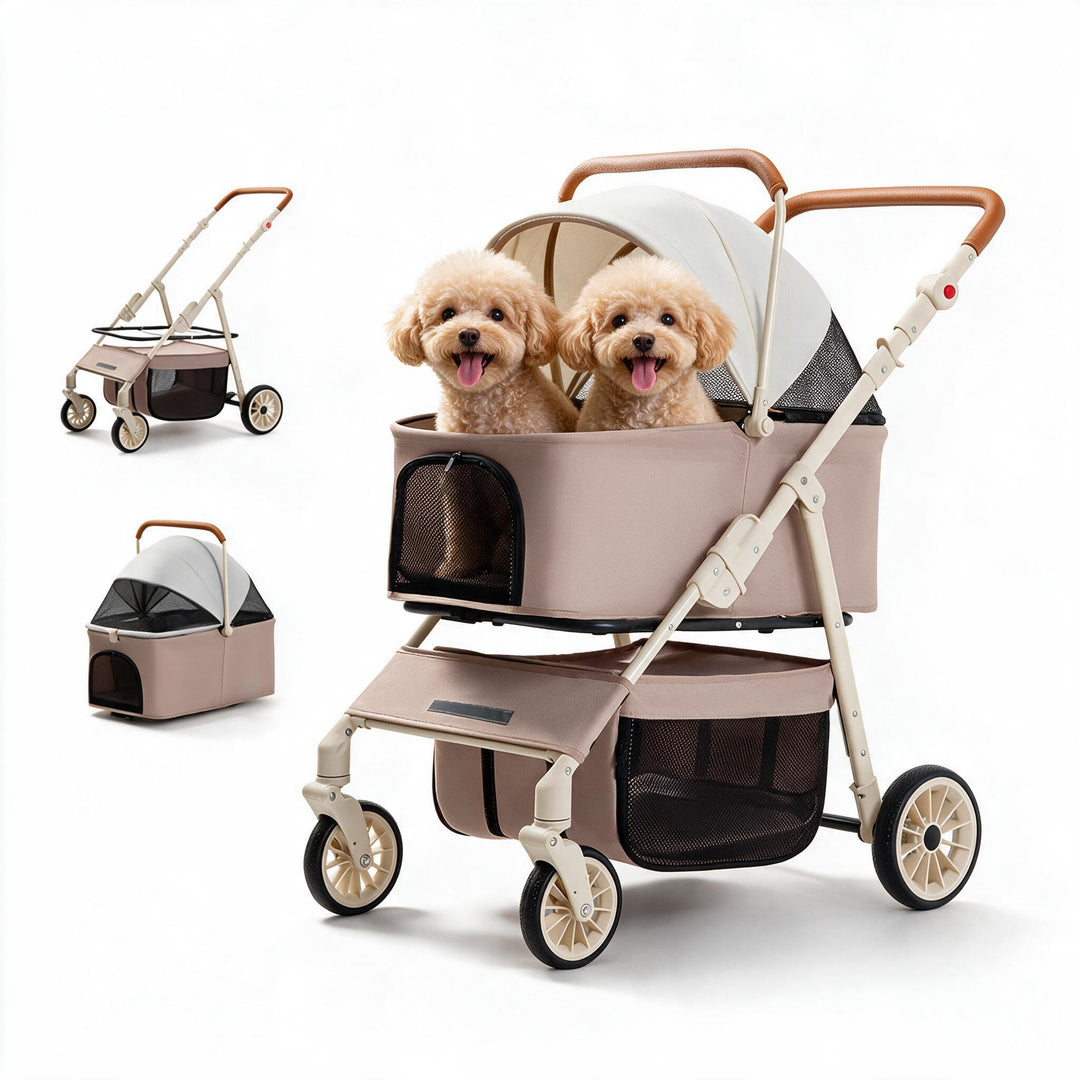 2-in-1 Foldable Pet Travel Stroller