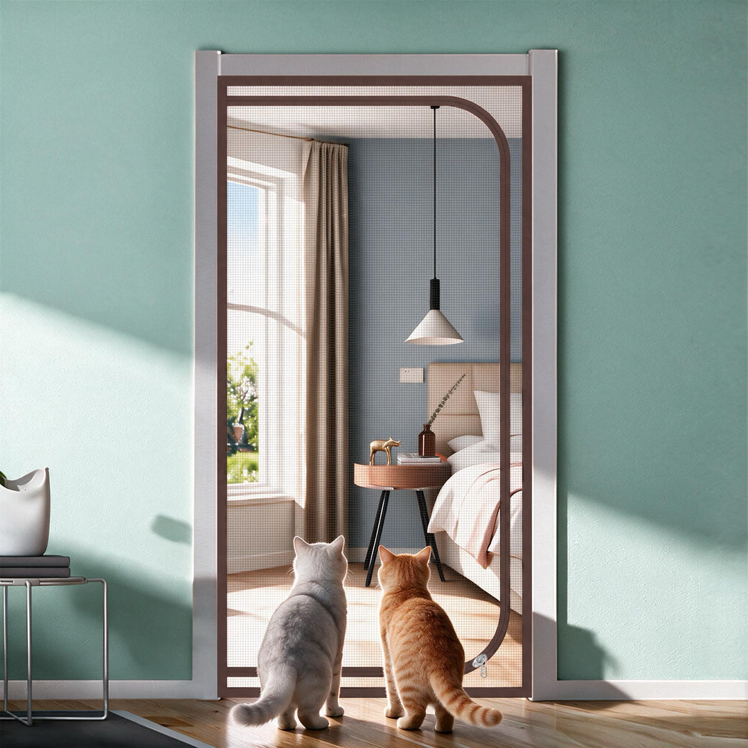 Zip-In Mesh Cat Door Curtain