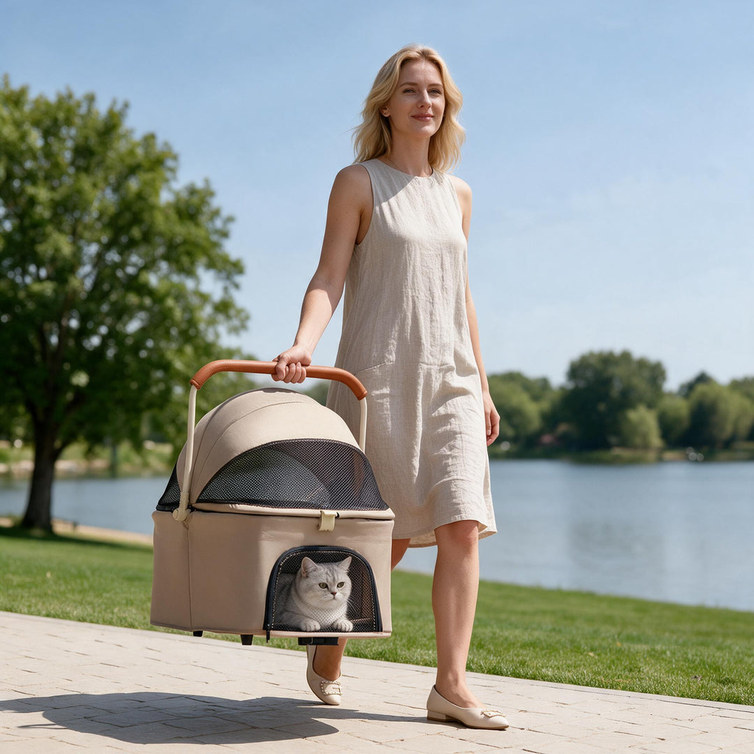 2-in-1 Foldable Pet Travel Stroller