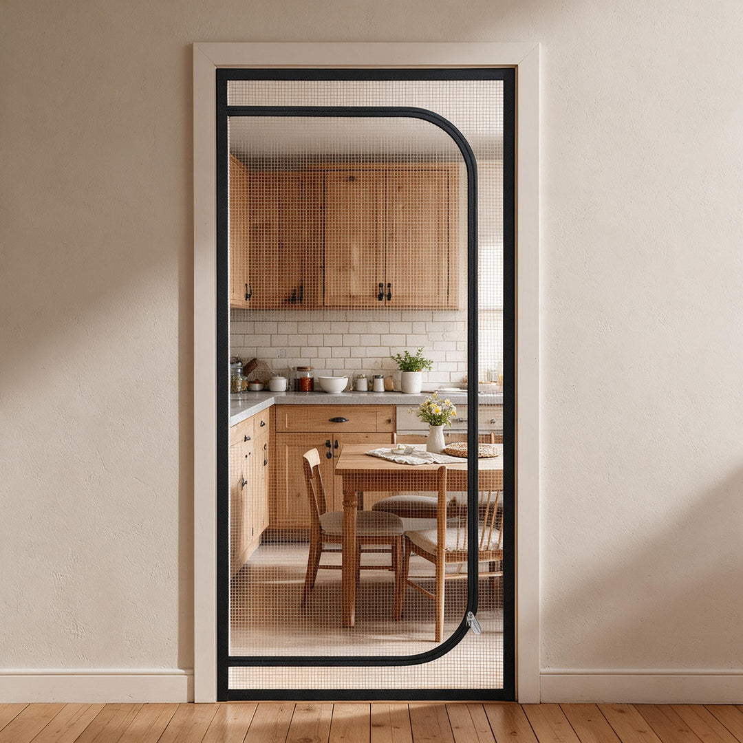 Zip-In Mesh Cat Door Curtain