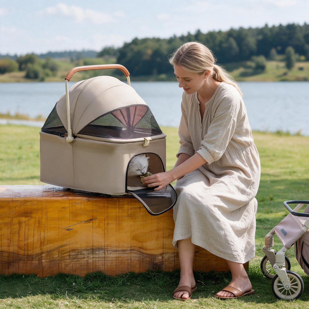 2-in-1 Foldable Pet Travel Stroller
