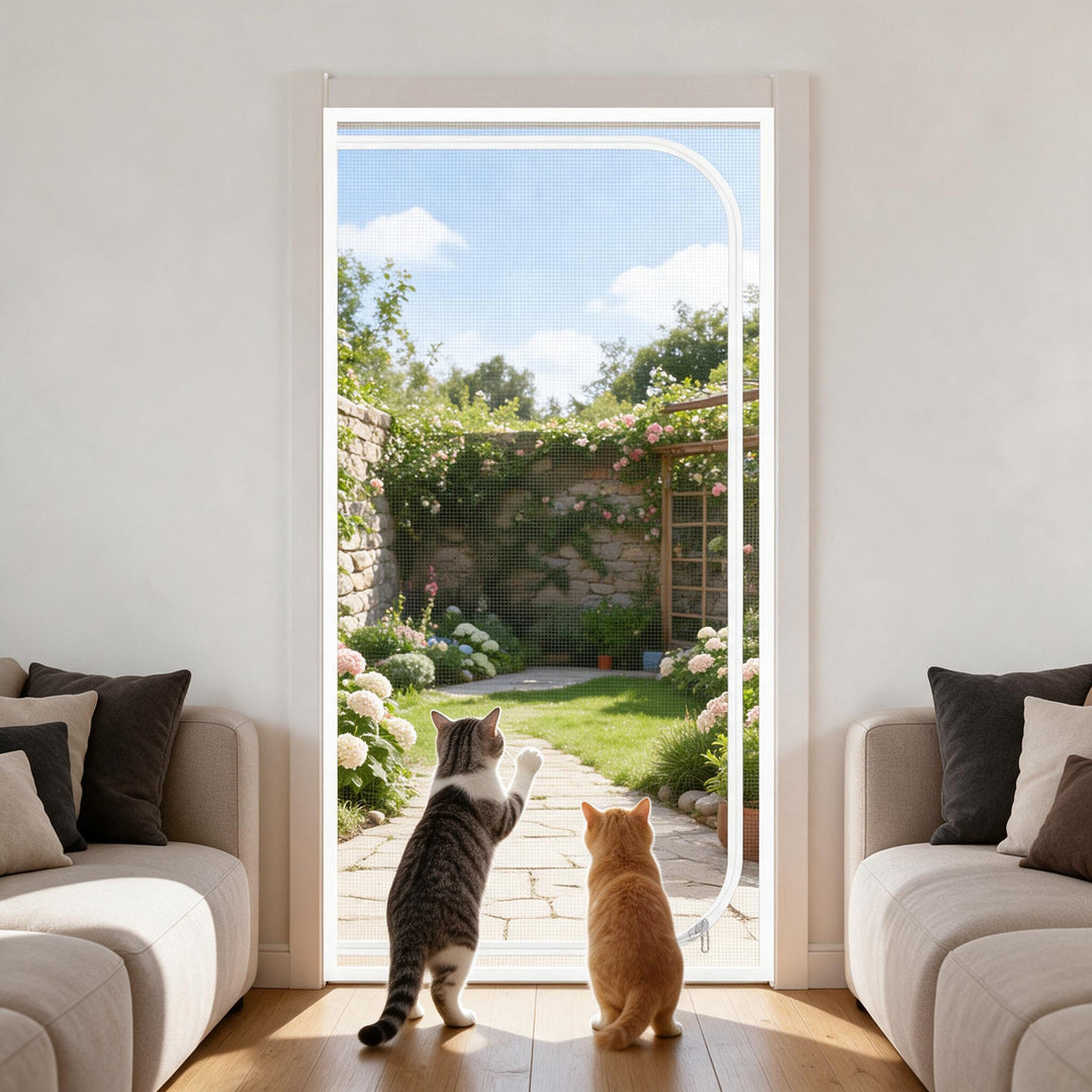 Zip-In Mesh Cat Door Curtain
