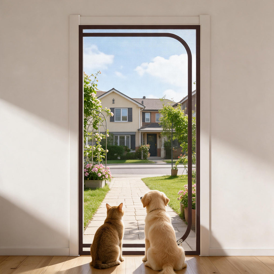 Zip-In Mesh Cat Door Curtain