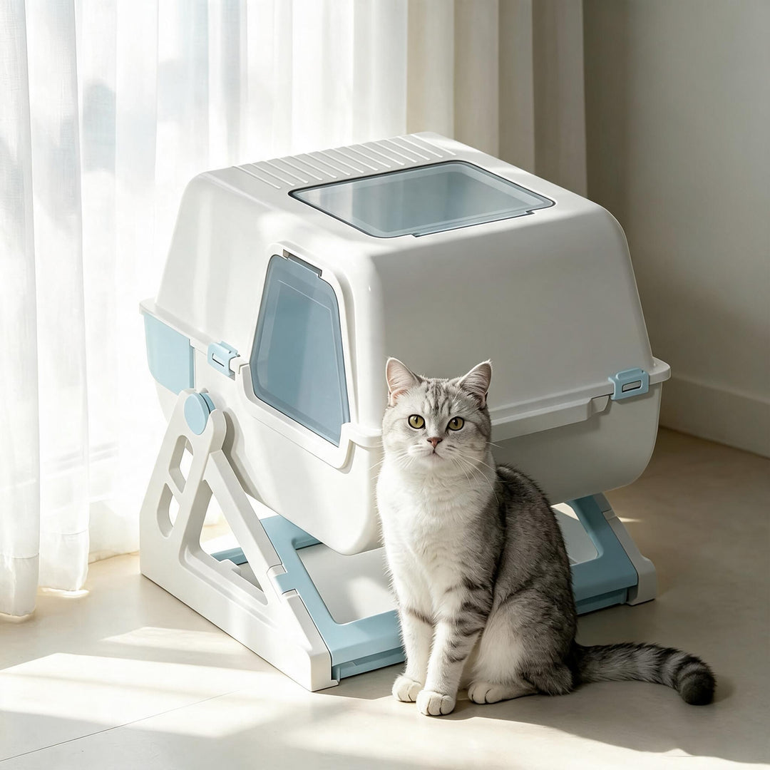 Semi-Auto Flip Cleaning Litter Box