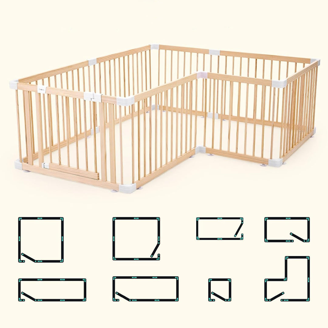 Customizable Natural Timber Pet Playpen