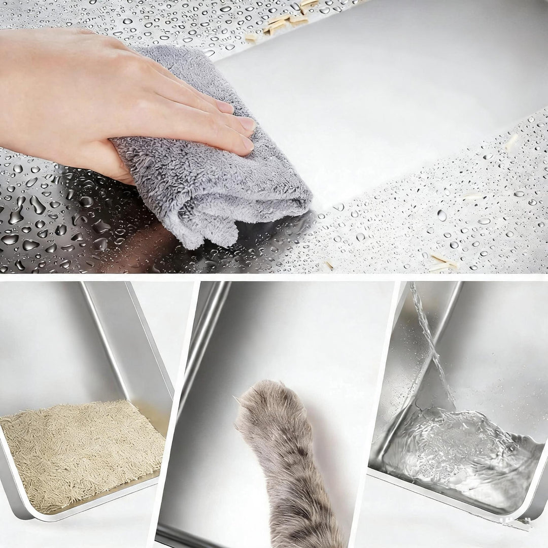 Stainless Steel Drawer Cat Litter Box Set