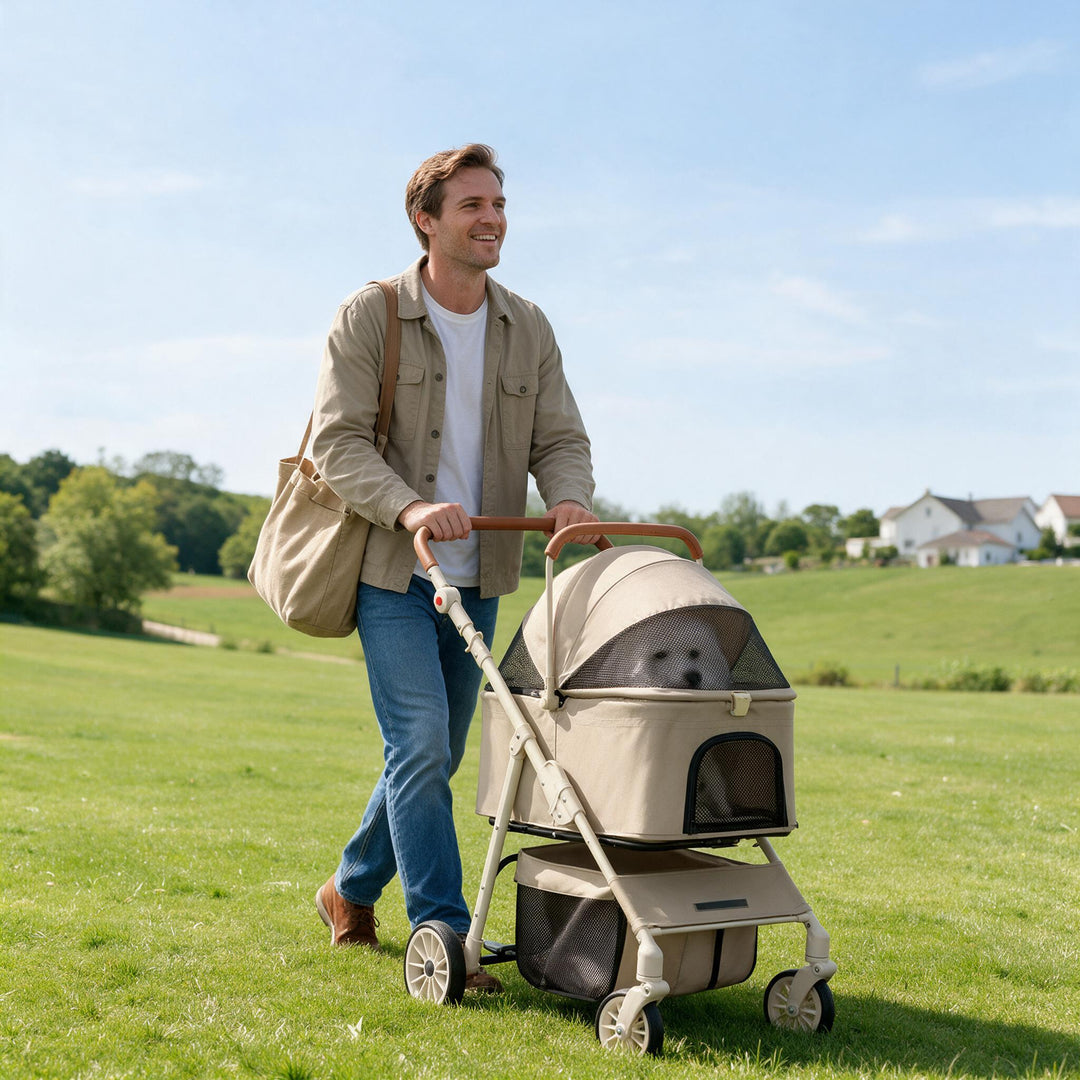 2-in-1 Foldable Pet Travel Stroller