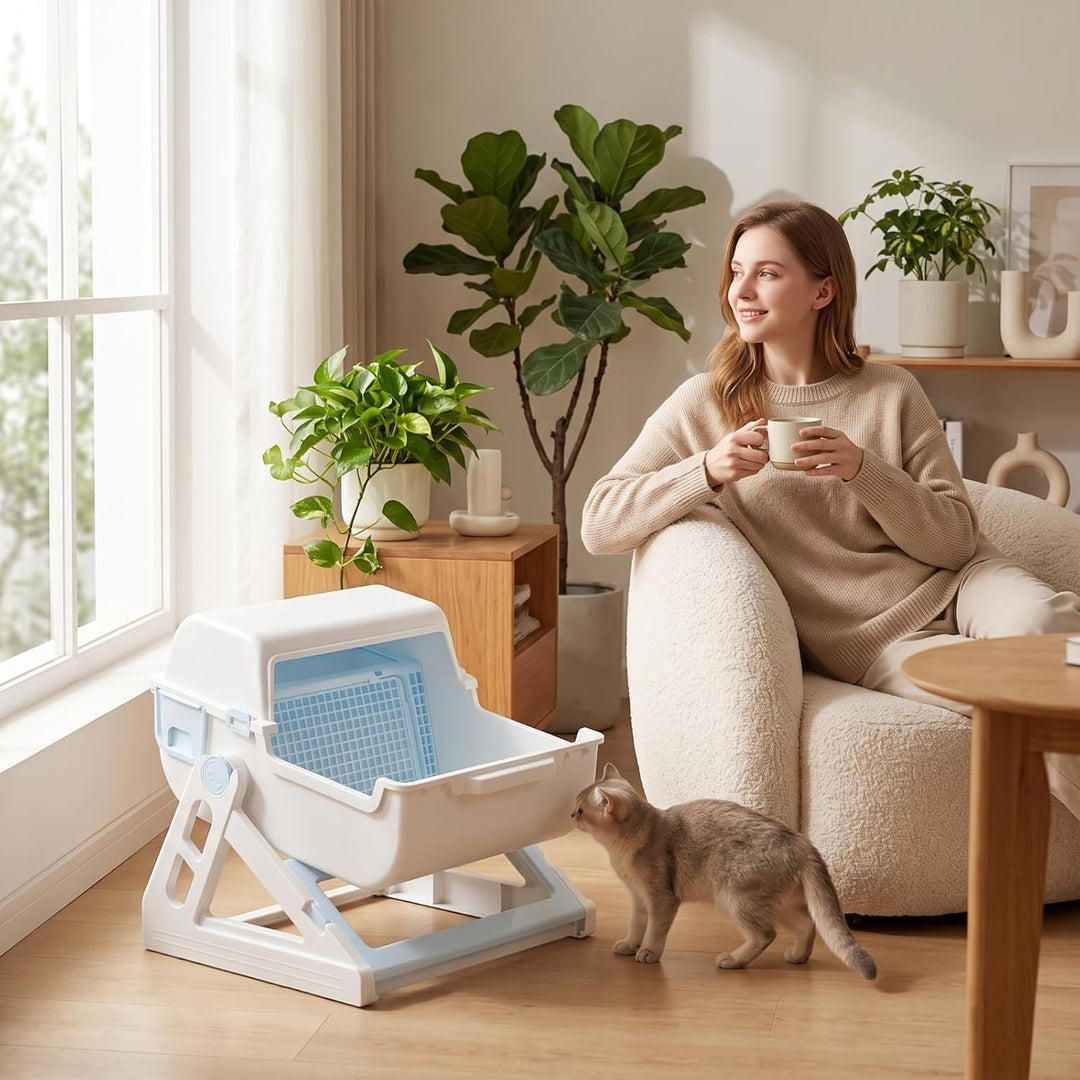 Semi-Auto Flip Cleaning Litter Box