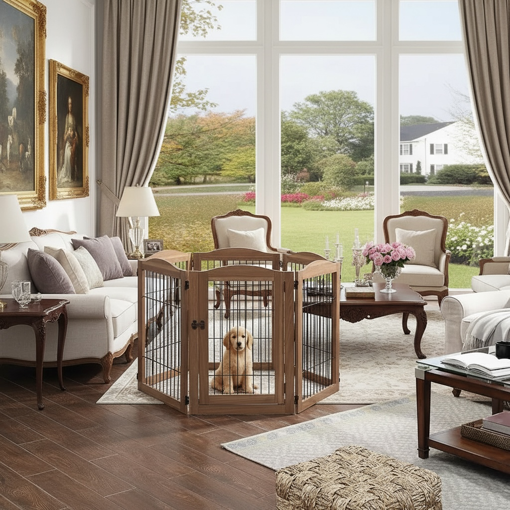 Expandable Timber Pet Playpen (6-Pcs Set)