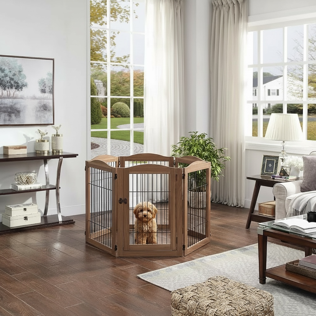 Expandable Timber Pet Playpen (6-Pcs Set)