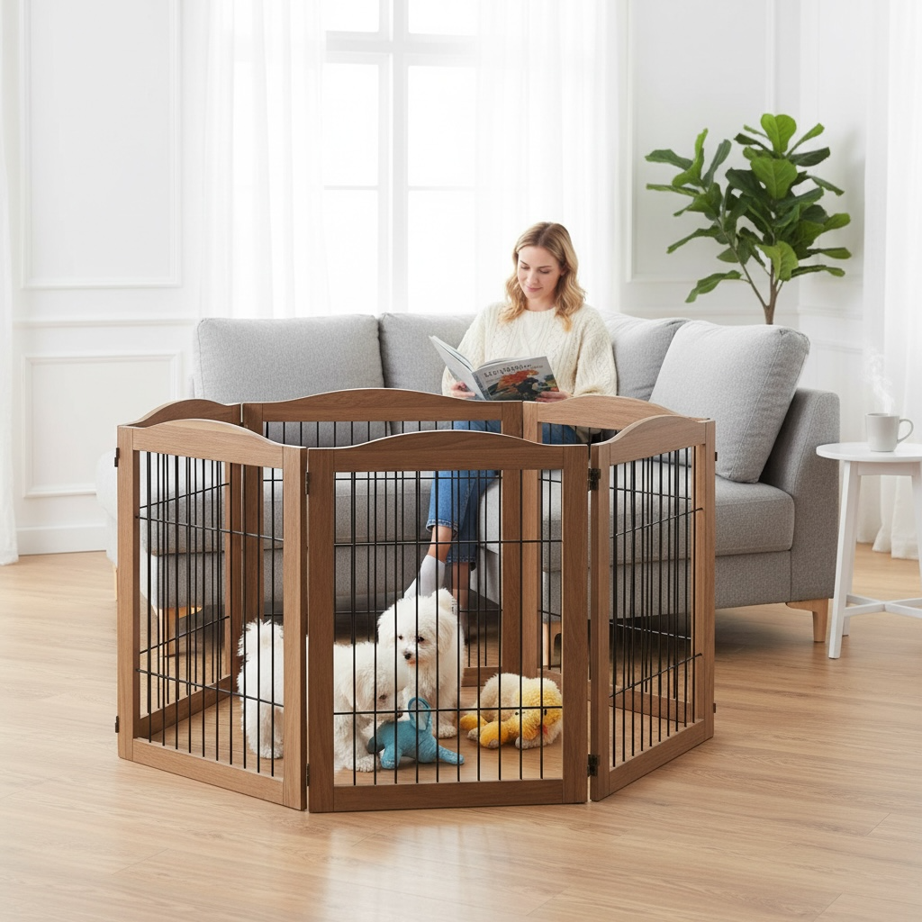 Expandable Timber Pet Playpen (6-Pcs Set)