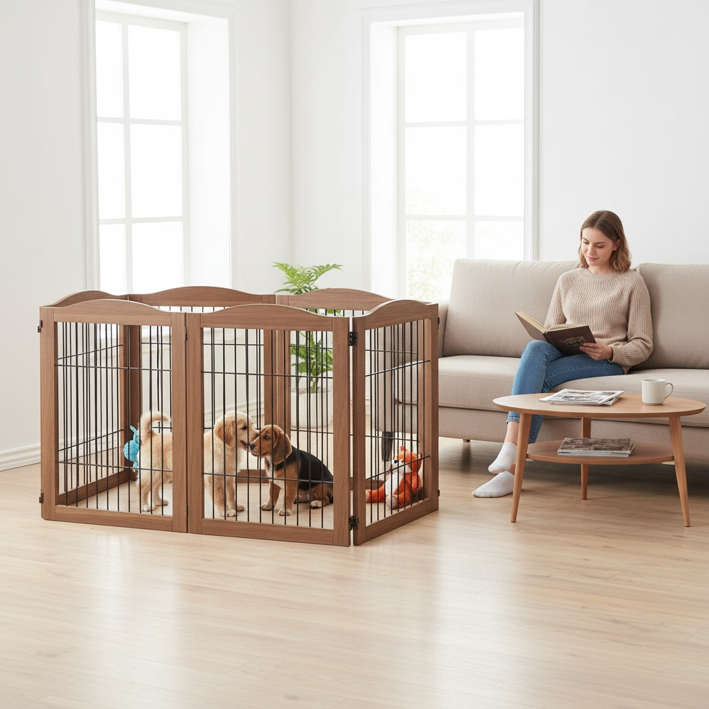 Expandable Timber Pet Playpen (6-Pcs Set)