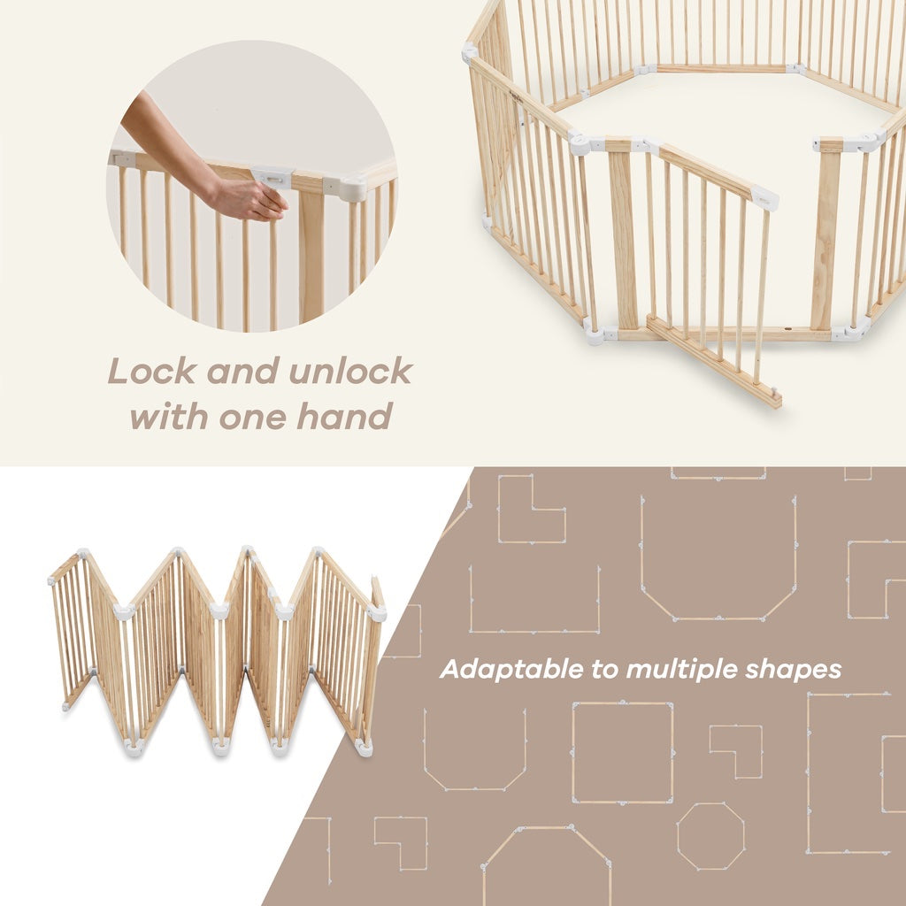 Customizable Natural Timber Pet Playpen