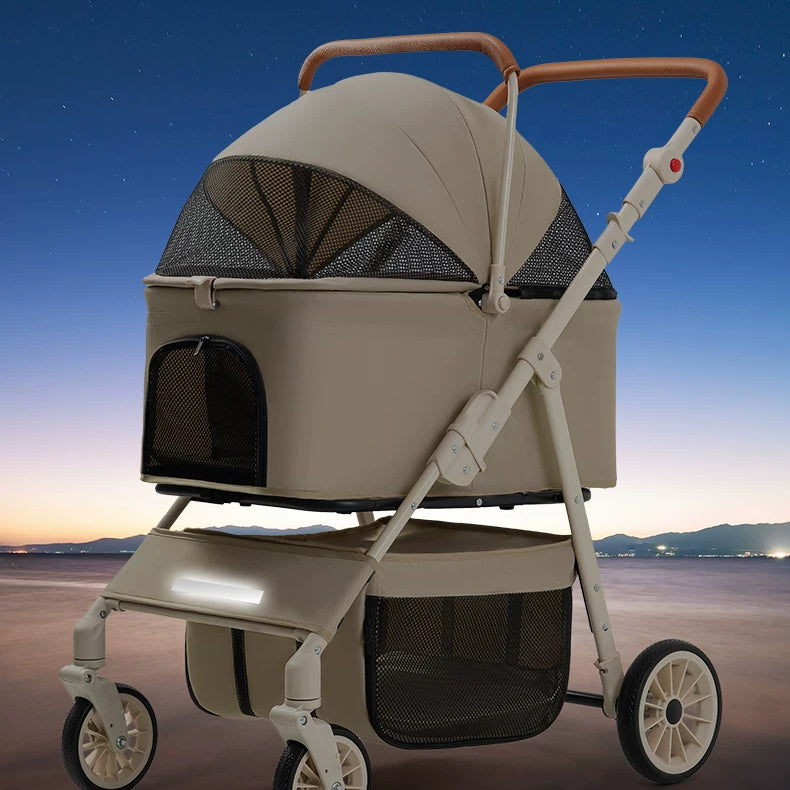 2-in-1 Foldable Pet Travel Stroller