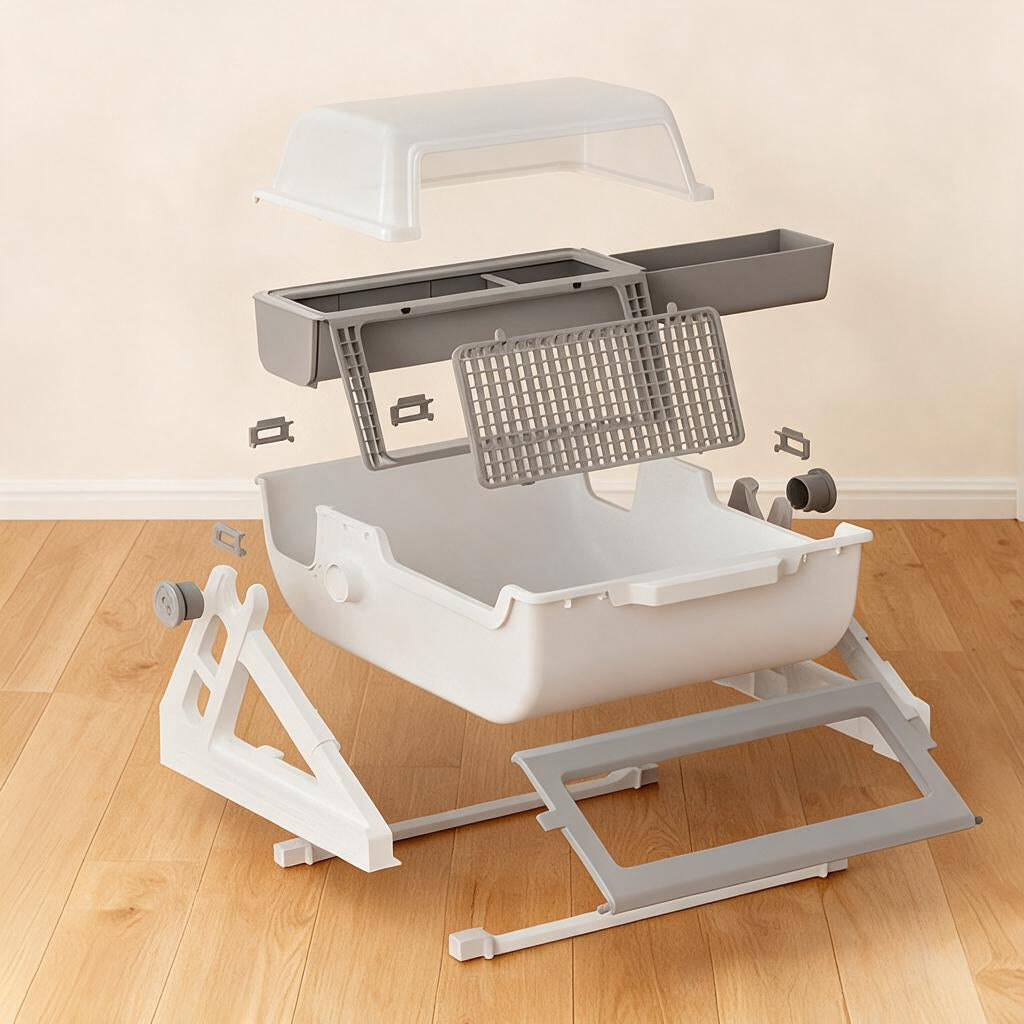 Semi-Auto Flip Cleaning Litter Box