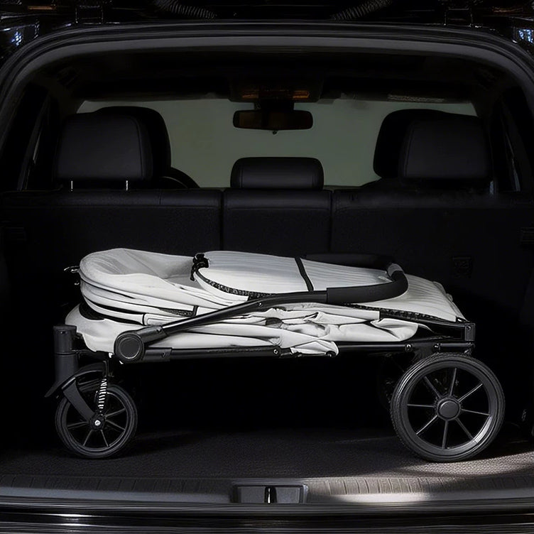 Large Foldable Pet Stroller with Ramp